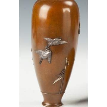 Japanese Mixed Metal Vases