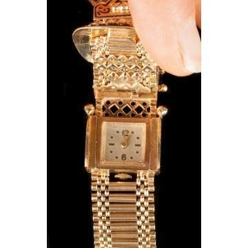 14K Gold Bracelet Watch