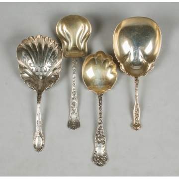 Four Sterling Silver Serving Spoons