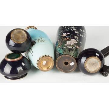 Group of Japanese Cloisonne Vases