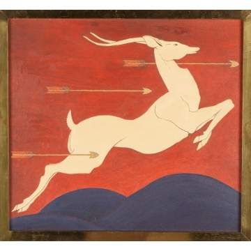 Art-Deco Painting of a Gazelle