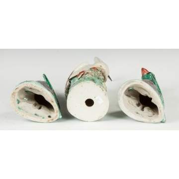 Pair of Chinese Porcelain Birds & a Crane