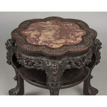 Chinese Export Carved Hardwood Low Table