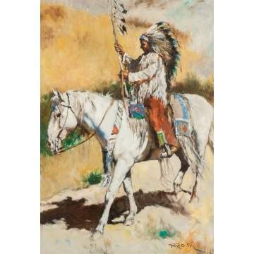 Pal Fried (Hungarian/American, 1893-1976) Young Apache on Horseback