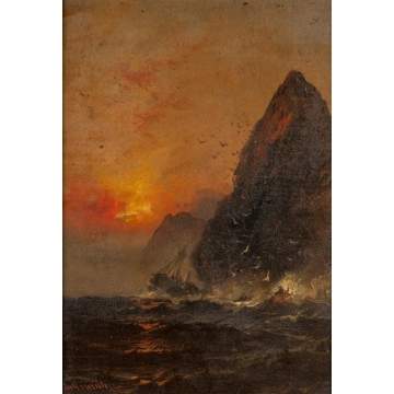 James Hamilton (American, 1819-1878) Seascape Sunset