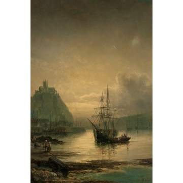 Joseph Hanlon (British, Active 19th century) Harbor Scene