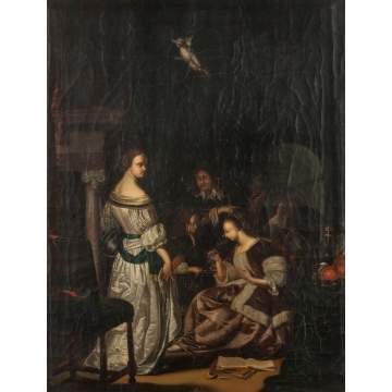 19th Century Painting of a Wine Tasting Party