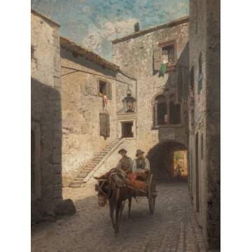 Hermann Ottomar Herzog (German, 1832-1932) Street Scene