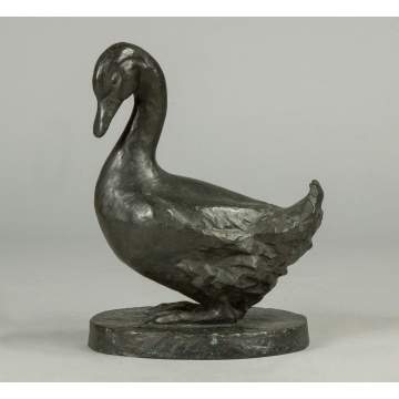 Bronze Sculpture of a Duck