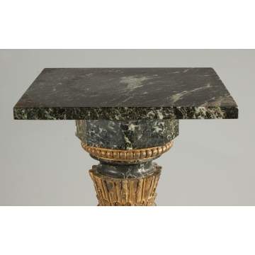 Green Marble Pedestal with Gilt Bronze Mounts