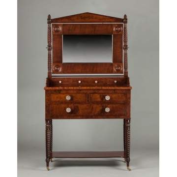 American Figured Mahogany Dressing Stand