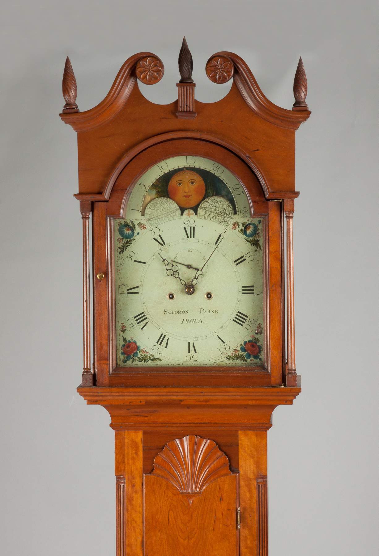 Solomon Parke Tall Case Clock, Philadelphia, PA Cottone Auctions