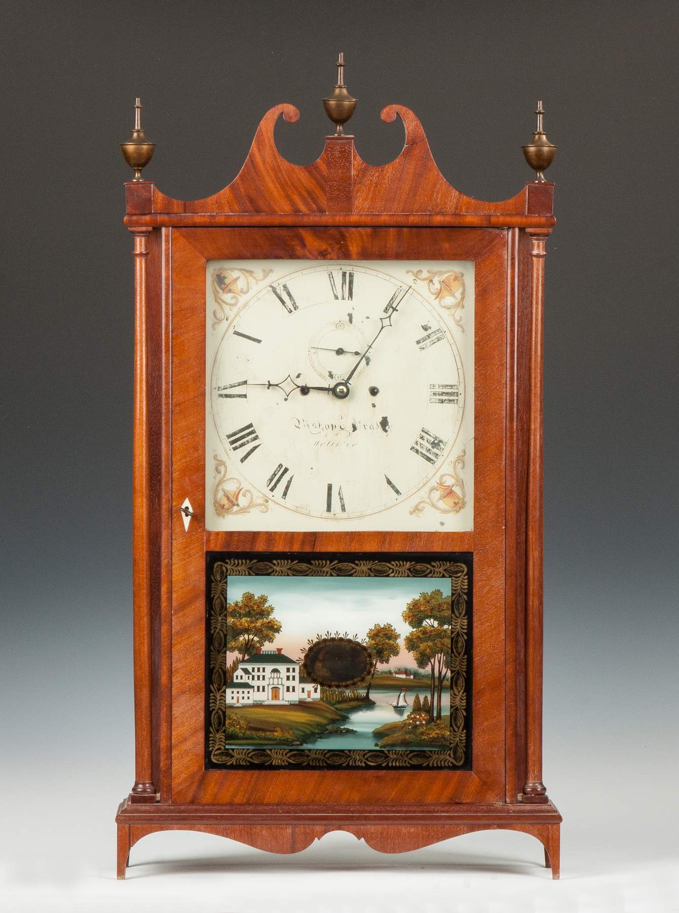 & Bradley Pillar & Scroll Clock, Watertown, CT Cottone Auctions