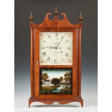 Bishop & Bradley Pillar & Scroll Clock, Watertown, CT