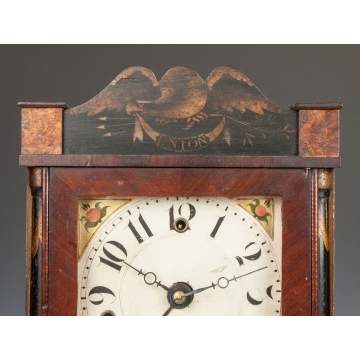 Miniature Silas Hoadley Stenciled Column & Splat Shelf Clock