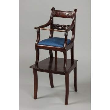 Regency Mahogany Child's High Chair on Stand