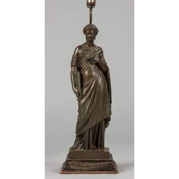 Bronze of a Robed Classical Lady with Urn