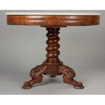 Marble Top Mahogany Center Table