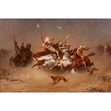Paul Delamain (French, 1821-1882) "Arabian Salute"