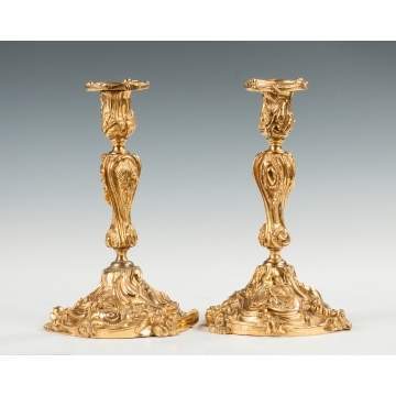 Pair of Gilt Bronze Candlesticks