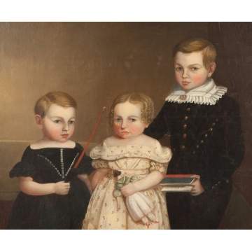 American Folk Portrait of Three Children
