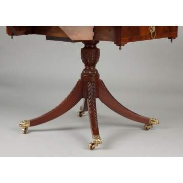 New York Mahogany Drop Leaf Table with Drawer
