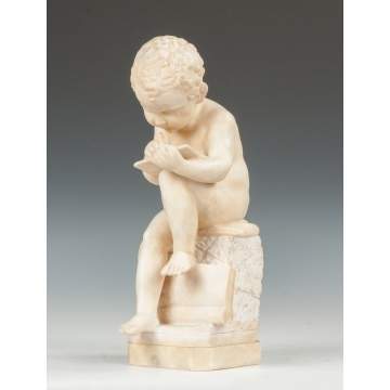 Alabaster Sculpture of a Young Boy 