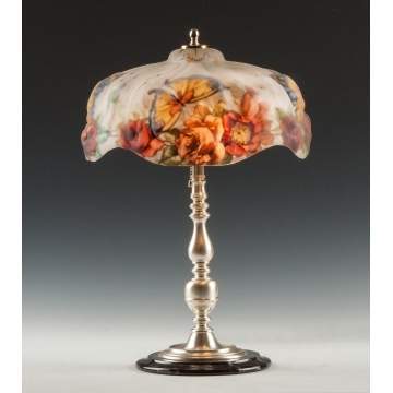 Pairpoint Puffy Lamp with Butterfly & Rose 