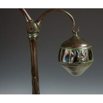 Rare Tiffany Studios Table Lamp with Turtleback Counter Balance