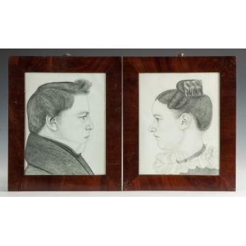 Attr. to Robert Seevers (American, Active 19th Century) Pair of Portraits