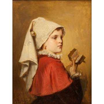 Karl Von Piloty (German, 1826-1886) Young Girl with Book