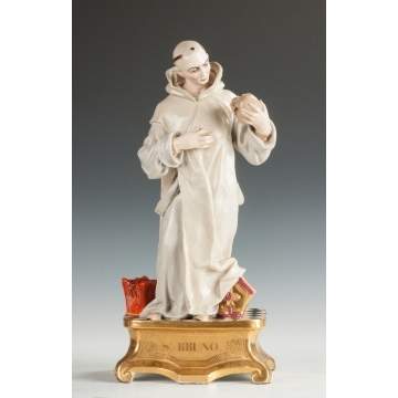 Porcelain Statue of St. Bruno