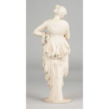 Carved Alabaster Classical Figure of a Robed Woman
