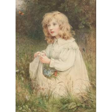 A. Barratt, "Girl Collecting Flowers"