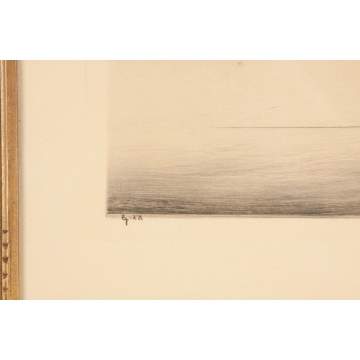 Louis Icart (French, 1888-1950) Woman with Greyhounds