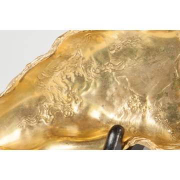 Jules Desbois (French, 1851-1935) Gilded Bronze Oyster Sculpture 