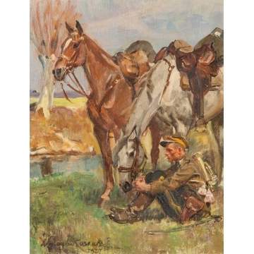 Wojciech Kossak (Polish, 1856-1942) Soldier 