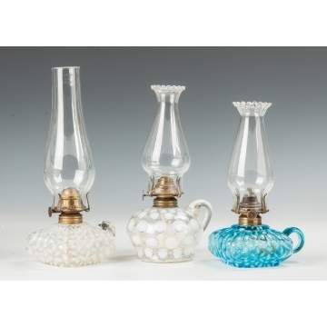 Three Oil Finger Lamps with Opalescence