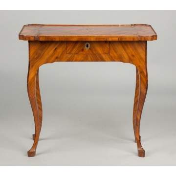 French Tray Top Kingwood Table with Three Drawers