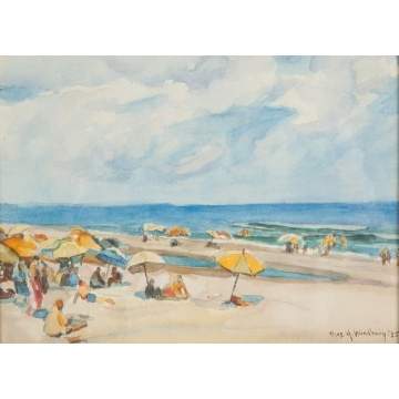 Charles Herbert Woodbury (American, 1864-1940) Beach scene