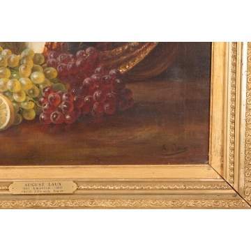 August Laux (American, 1847-1921)  Still life with fruit