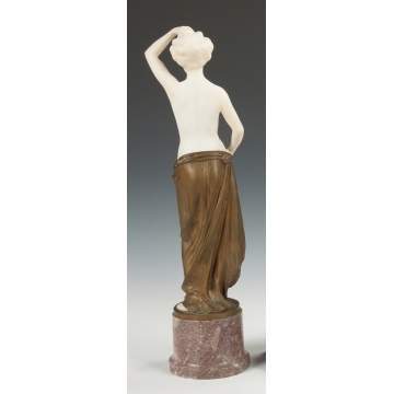 Otto Poertzel (German, 1876-1963) Sculpture of a Woman with Flowers