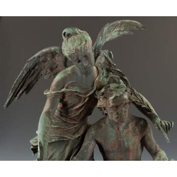 Henri Honore Ple (French, 1853-1922) A Bronze Figural Group Emblematic of the Arts