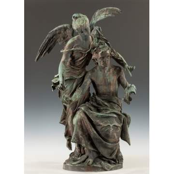 Henri Honore Ple (French, 1853-1922) A Bronze Figural Group Emblematic of the Arts