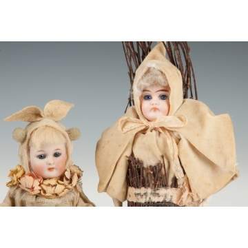 German Bisque Candy Container Dolls