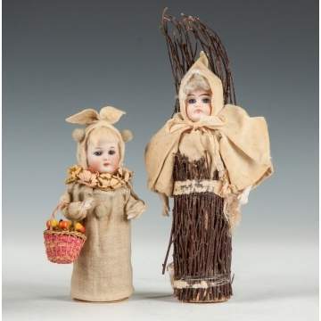 German Bisque Candy Container Dolls