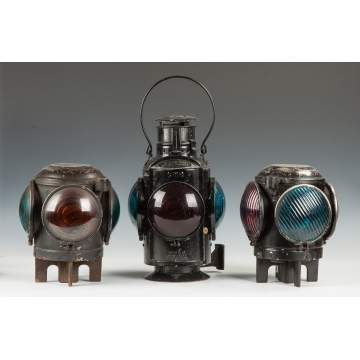Three Vintage Railroad Lanterns