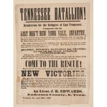 Tennessee Battalion Civil War Broadside