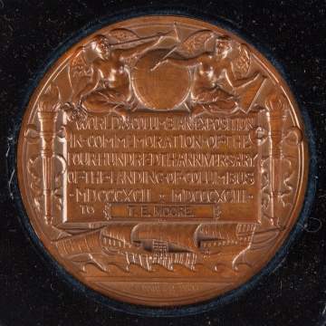 Christopher Columbus Commemorative Bronze Medal