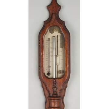 W. Beaser, Cleveland, OH, Walnut Stick Barometer